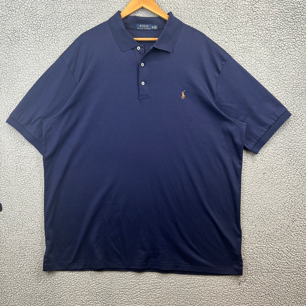 Polo Ralph Lauren Men's 3XLT Navy Cotton Embroidered Holiday Polo Shirt